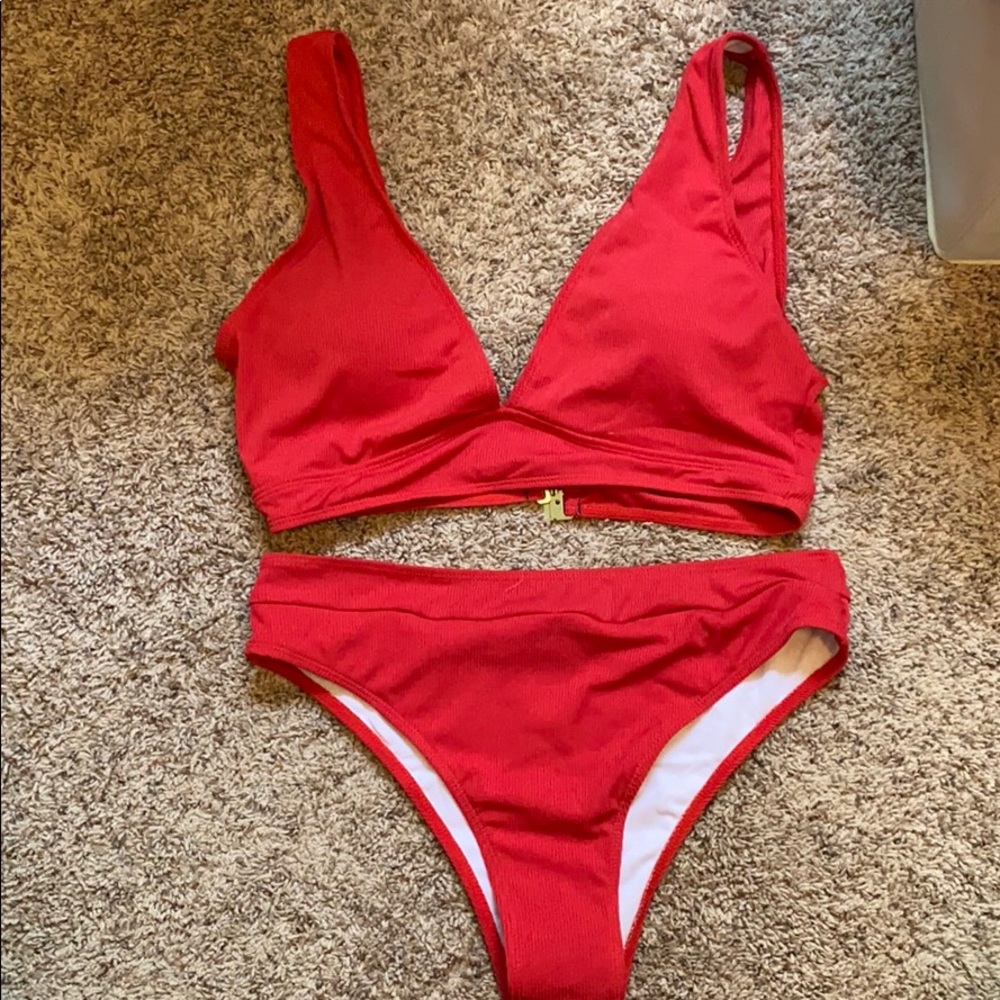 New SHEIN V neck high waisted bikini